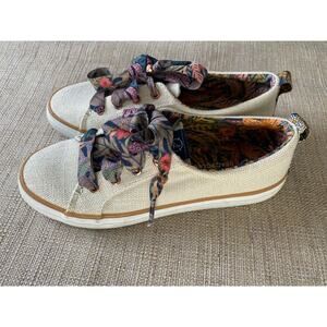 SPERRY Women's Crest Vibe Seacycled Sneaker Off White 7.5